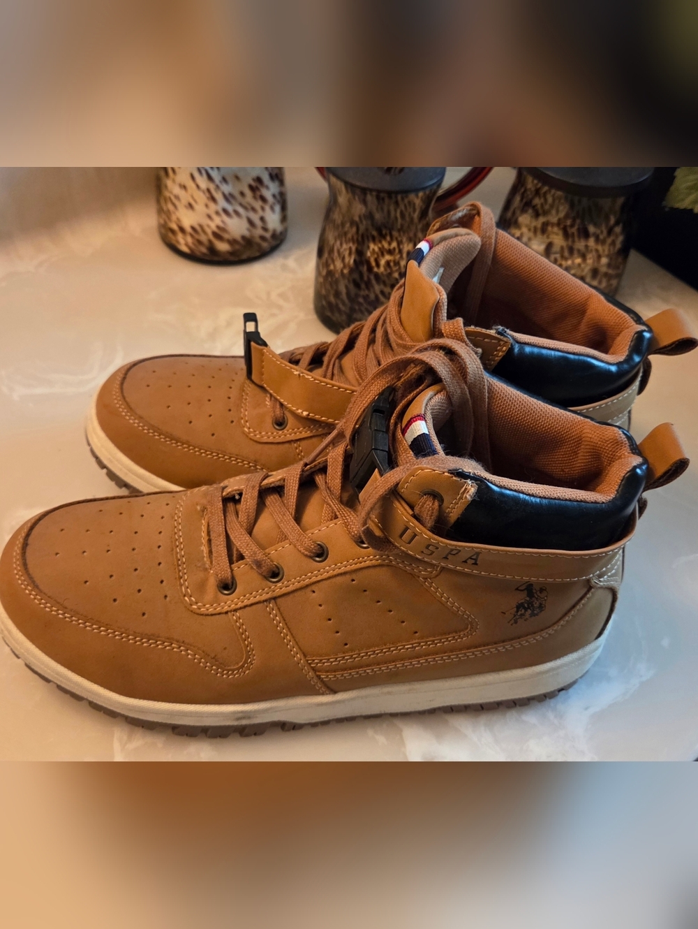 U.S. Polo Assn. Men's Tan High-Top Sneakers